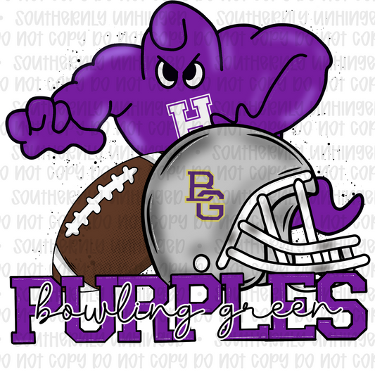 School Purples BG Football - Digital Download