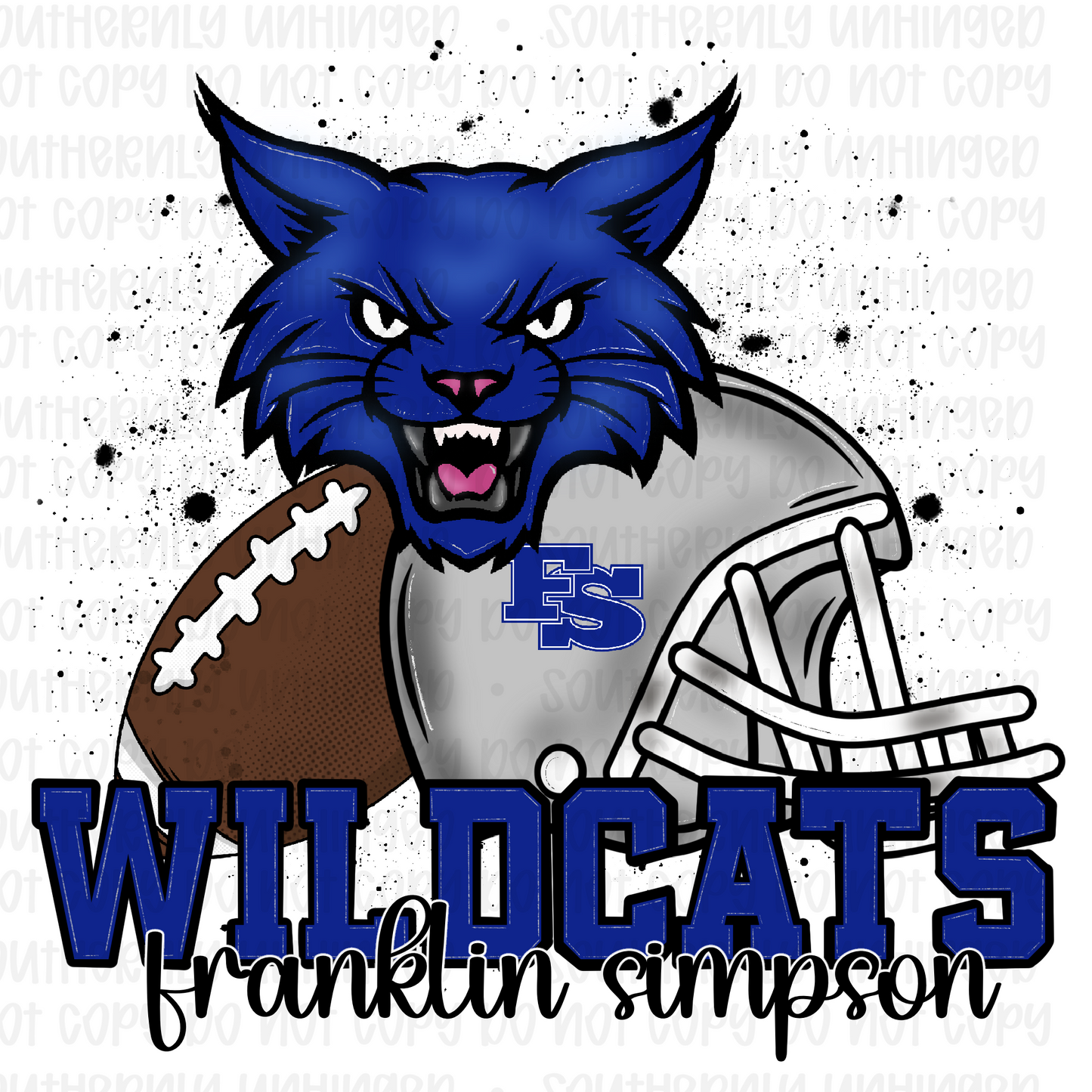 School Wildcats FS Football- Digital Design