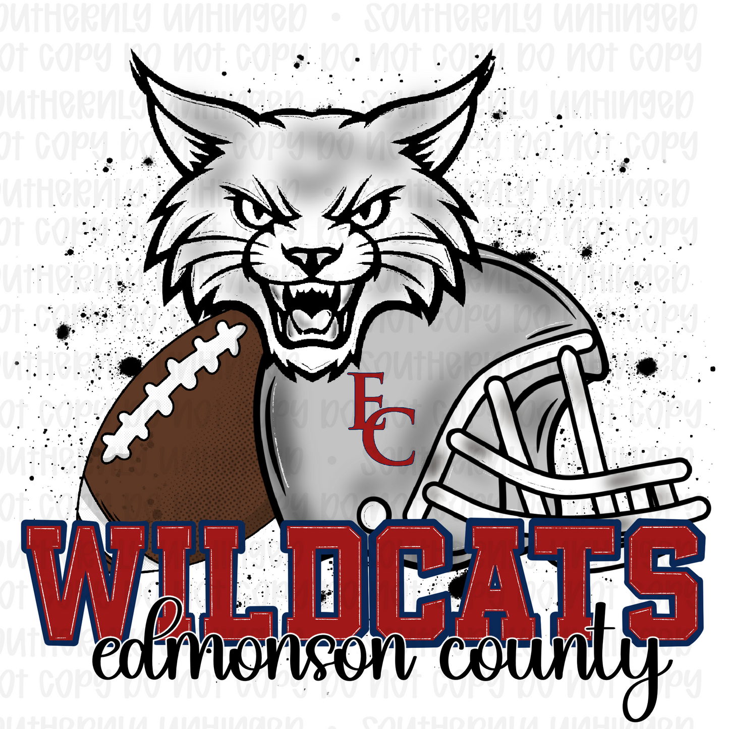 School Wildcats EC Football - Digital Design