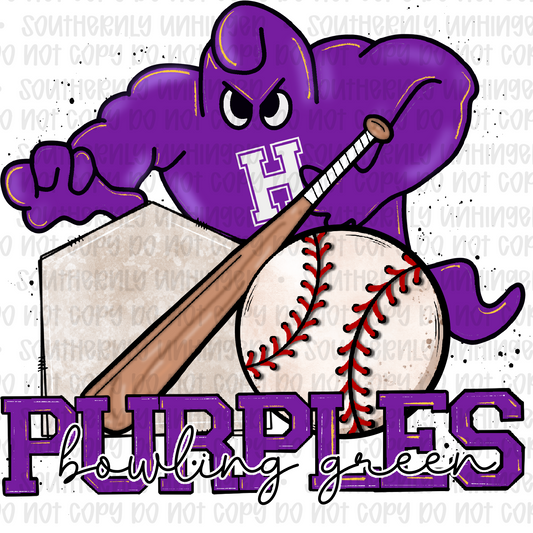 School Purples BG Baseball - Digital Download